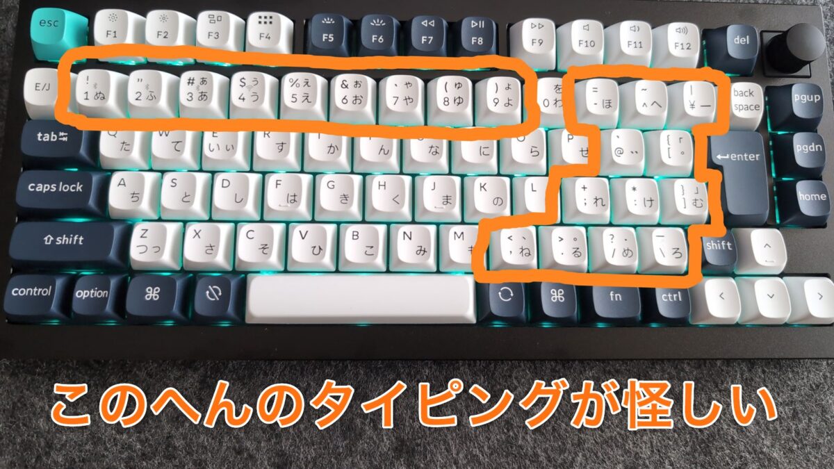 キーボードの記号キーを囲んでいる