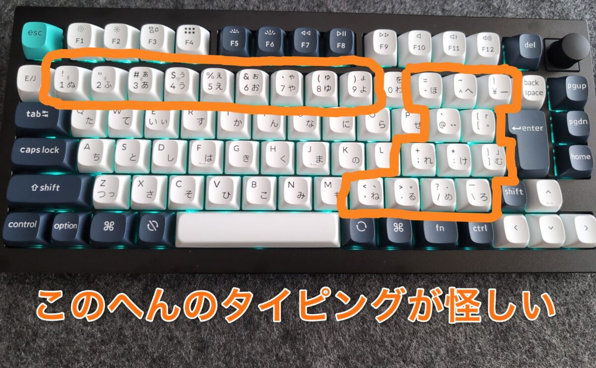 キーボードの記号キーを囲んでいる